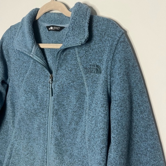 The North Face Women’s Heather Mock Neck Zip Up Fuzzy Fleece Jacket Large - Picture 2 of 5